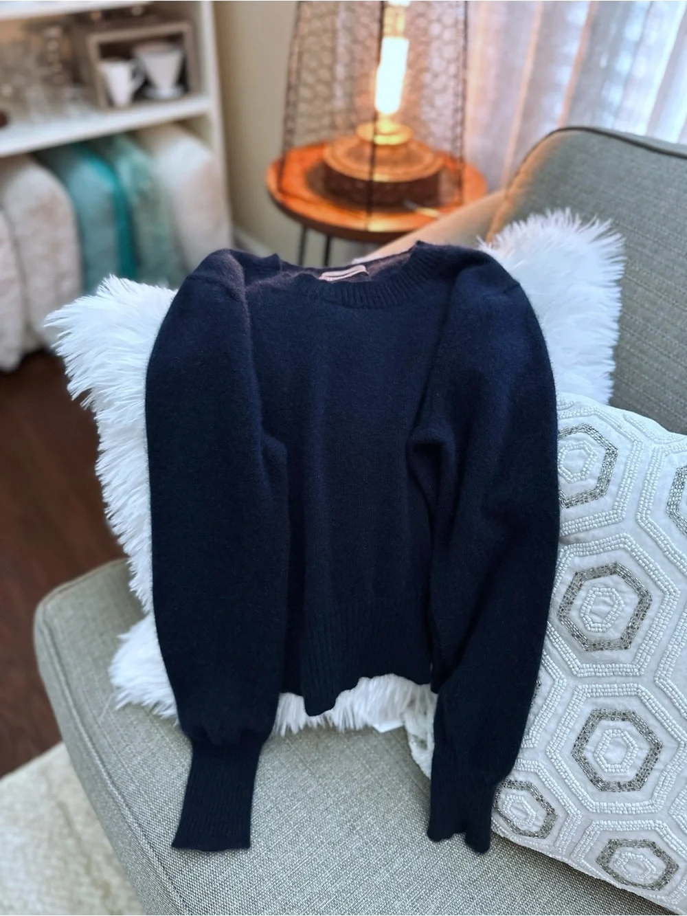 J. Crew Navy Crop Cashmere Sweater Excellent condition Size XS